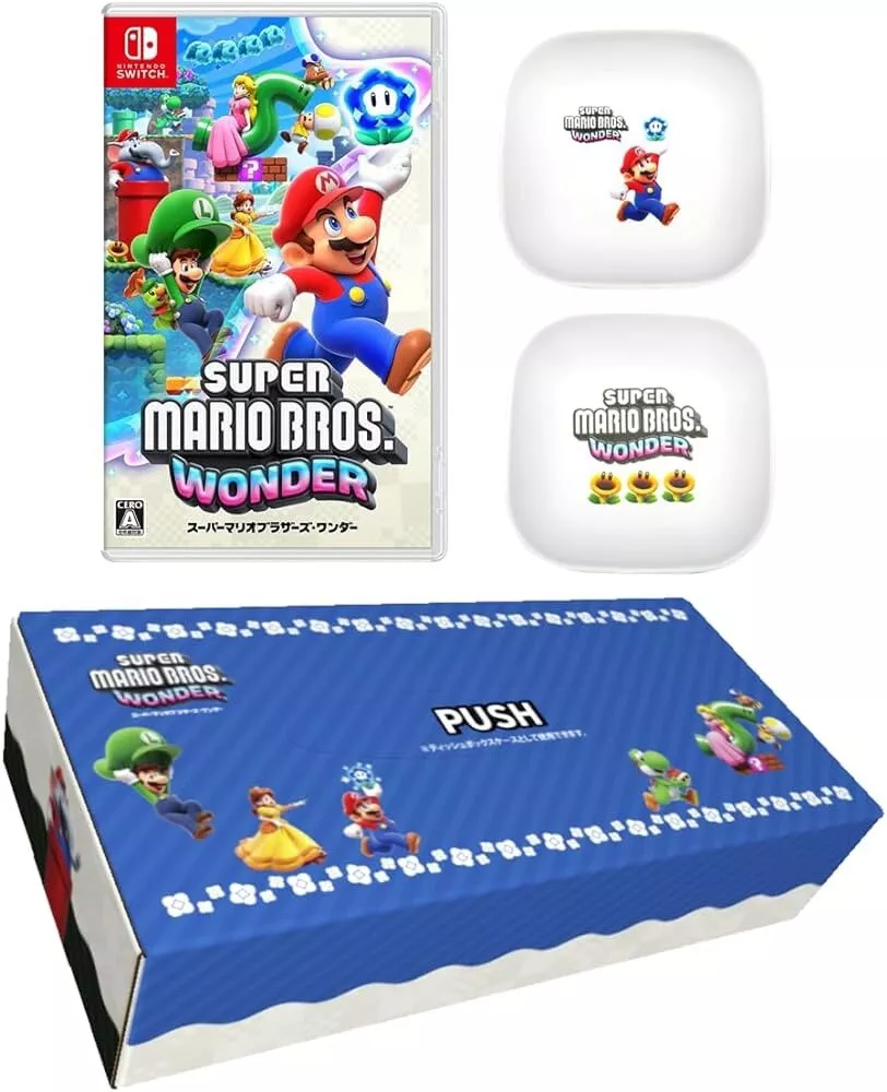 Super Mario Bros Wonder Limited 2 Small Plate Tissue Box Japan Version